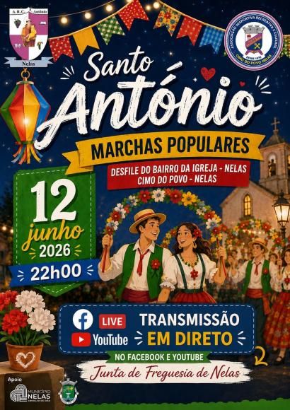 Marchas Populares de Santo Ant&oacute;nio em Nelas com a transmiss&atilde;o em direto no Facebook e YouTube